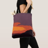 Vereenvoudigde zonsondergang tote bag (Dichtbij)