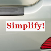 Vereenvoudigen_2 Bumpersticker (Op auto)