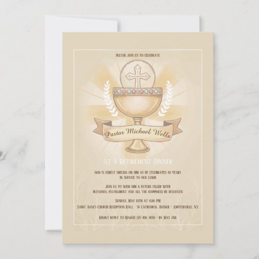 Vereerd Afscheidsdiner voor de Kelk Kaart (Voorkant)