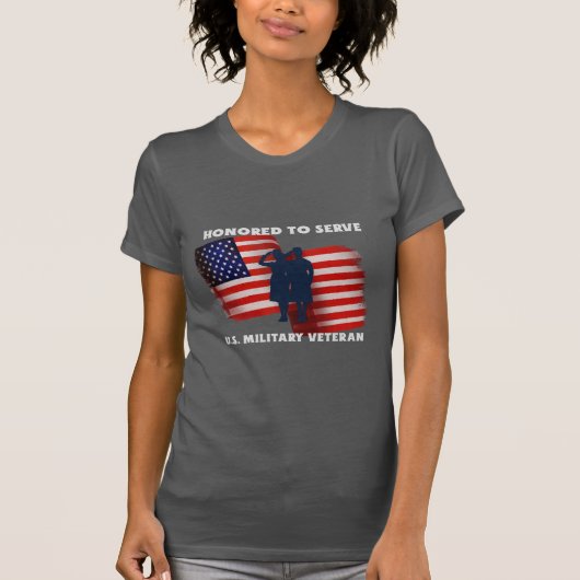 Vereerd om te dienen, Amerikaanse militaire vetera T-shirt (Voorkant)
