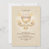 Vereerde Kelk Eerste Heilige Communie Roze Kaart (Voorkant)