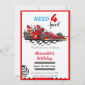 Vereist 4 Snelheid Rode Race Auto Kaart (Voorkant)