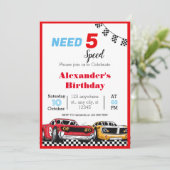 Vereist 5 Snelheid Rode Race Auto Kaart (Staand voorkant)