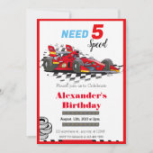 Vereist 5 Snelheid Rode Race Auto Kaart (Voorkant)