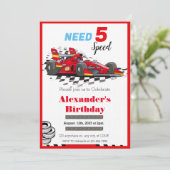 Vereist 5 Snelheid Rode Race Auto Kaart (Staand voorkant)