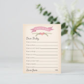 Vereist Baby - Baby shower Game Kaart (Staand voorkant)