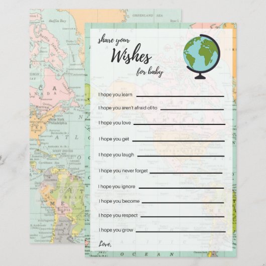 Vereist Baby - Baby shower - Multicolor Map (Voorkant / Achterkant)