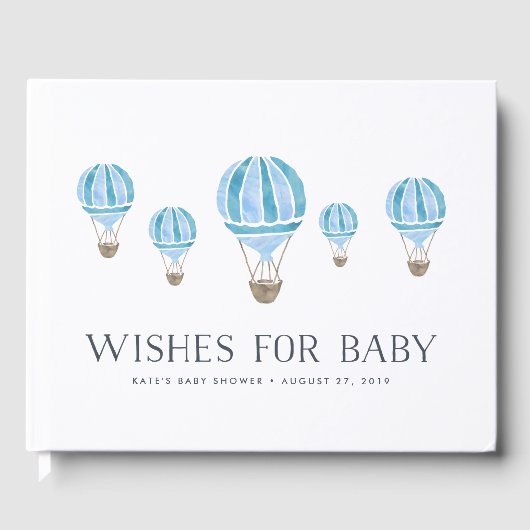 Vereist Baby | Baby shower voor luchtballon Gastenboek (Voorkant)