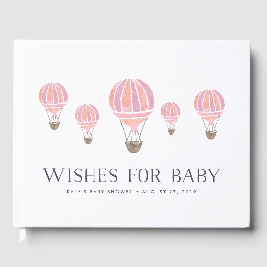 Vereist Baby | Baby shower voor luchtballon Gastenboek (Voorkant)