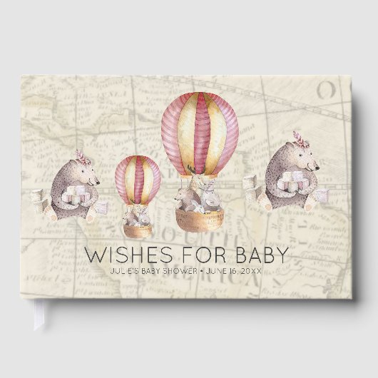 Vereist Baby | Baby shower voor luchtballon Gastenboek (Voorkant)