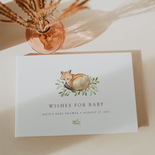 Vereist Baby | Baby shower Woodland Fox Gastenboek