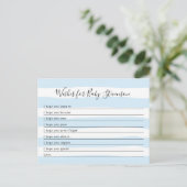 Vereist Baby, blauwe streep baby shower Briefkaart (Staand voorkant)