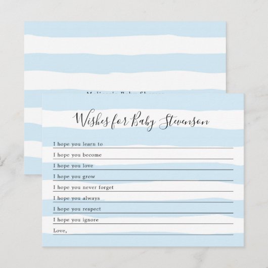 Vereist Baby, blauwe streep baby shower Briefkaart (Voorkant / Achterkant)