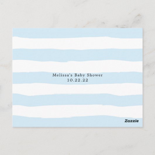 Vereist Baby, blauwe streep baby shower Briefkaart (Achterkant)