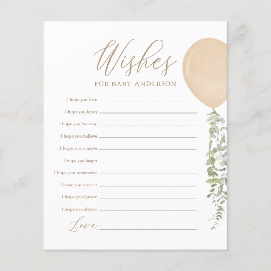 Vereist Baby Gold Ballon Baby shower Game (Voorkant)