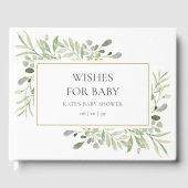 Vereist Baby Greenery Gold Shower Gastenboek (Voorkant)