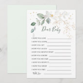 Vereist Baby Groene Gold Foliage Shower Game Kaart (Voorkant / Achterkant)