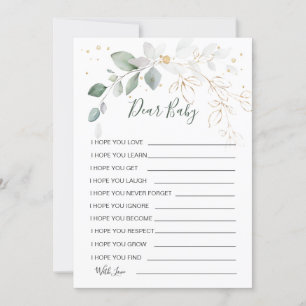 Vereist Baby Groene Gold Foliage Shower Game Kaart