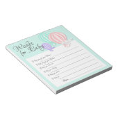 Vereist Baby Heet Air-ballonnen Shower Game Notitieblok (Schuin)