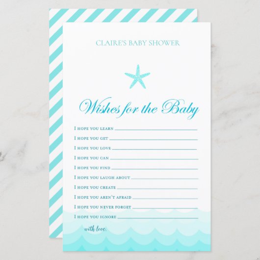Vereist Baby Kaart - Baby shower game (Voorkant / Achterkant)