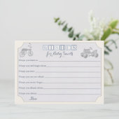 Vereist Baby Kaart, jongen baby shower Advieskaart (Staand voorkant)