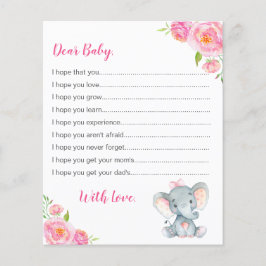 Vereist Baby Kaarten Roze meisje Elephant Shower