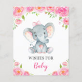 Vereist Baby Kaarten Roze meisje Elephant Shower (Achterkant)