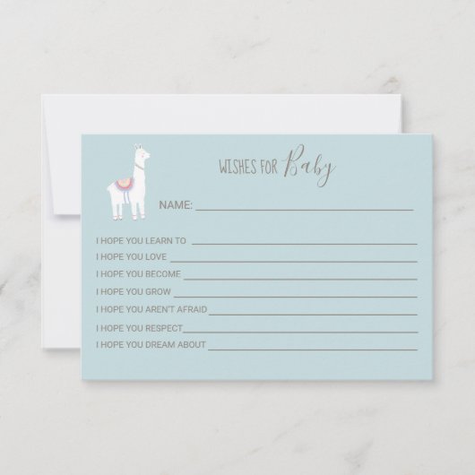 Vereist Baby Llama Baby shower Boy Cute Blue (Voorkant)