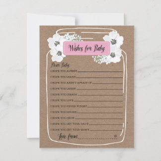 Vereist Baby Mason Jar Baby shower Game Kaart