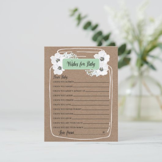 Vereist Baby Mason Jar Baby shower Game Kaart (Staand voorkant)