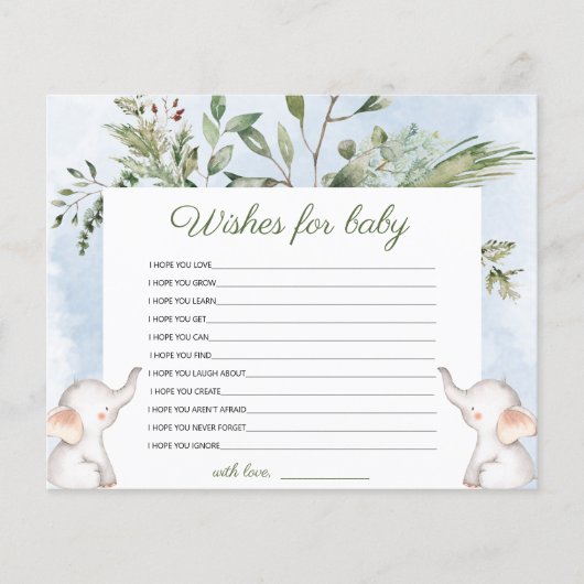 Vereist Baby olifant blauw Baby shower (Voorkant)