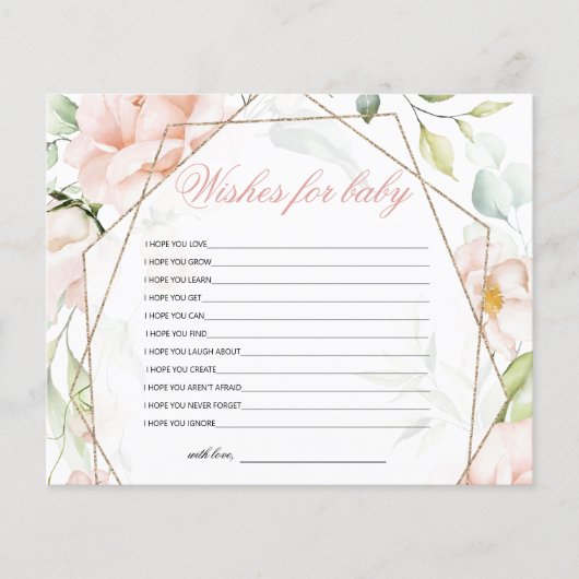 Vereist Baby olifant Blush Baby shower Game (Voorkant)