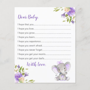 Vereist Baby Paars Girl Elephant Shower