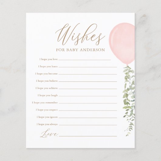 Vereist Baby roze ballongom Baby shower (Voorkant)