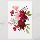 Vereist Baby shower Game Burgundy Pink Floral (Achterkant)