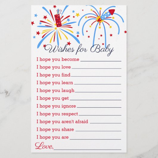 Vereist Baby shower Game Red White en Due (Voorkant)