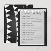 Vereist Baby shower Love Bunting Black Advieskaart (Voorkant / Achterkant)