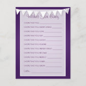 Vereist Baby shower Love Bunting Paars Advieskaart (Voorkant)