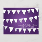 Vereist Baby shower Love Bunting Paars Advieskaart (Achterkant)