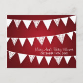 Vereist Baby shower Love Bunting Red Advieskaart (Achterkant)