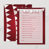 Vereist Baby shower Love Bunting Red Advieskaart (Voorkant / Achterkant)