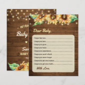 Vereist Baby Sunflower Herfst Shower Advice Kaart (Voorkant / Achterkant)