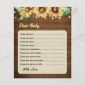 Vereist Baby Sunflower Herfst Shower Advice Kaart (Voorkant)