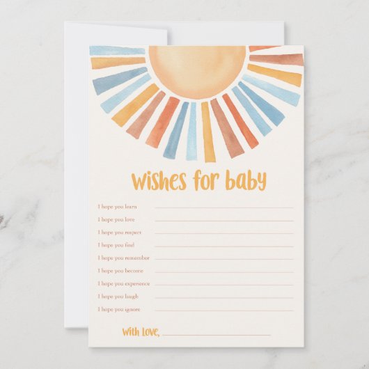 Vereist Baby Sunshine boho sun baby shower Kaart (Voorkant)