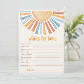 Vereist Baby Sunshine boho sun baby shower Kaart (Staand voorkant)