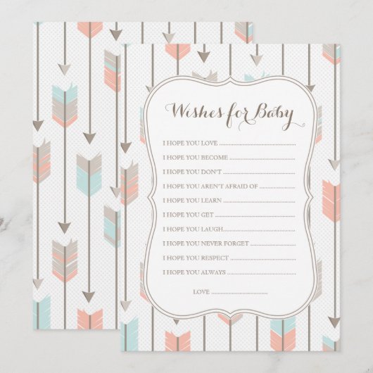 Vereist Baby tribale pijlschoeisel Advieskaart (Voorkant / Achterkant)