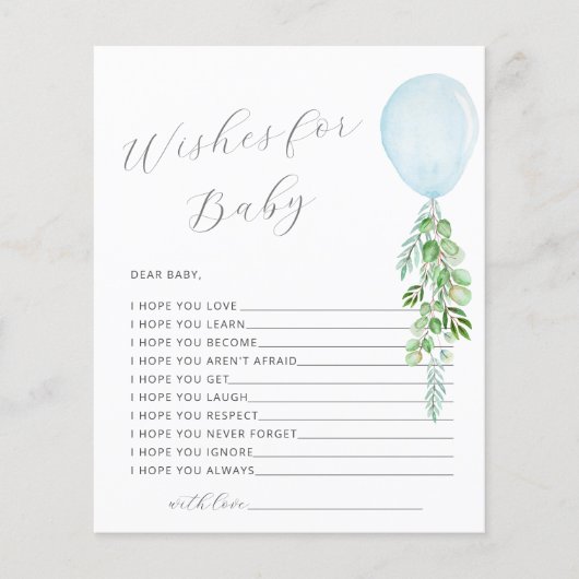 Vereist babyblauw-ballonspel Baby shower (Voorkant)