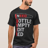 Vereist bierflesje leeg t-shirt (Voorkant)