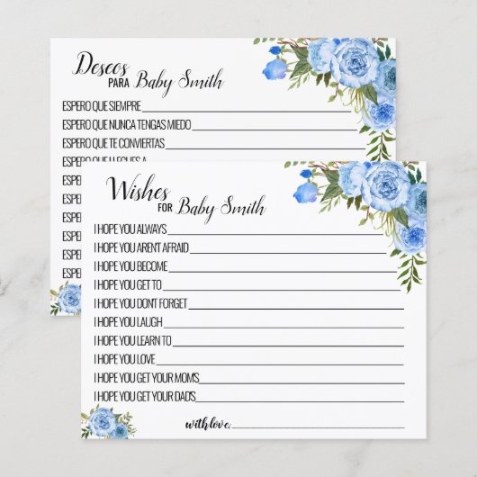 Vereist de nieuwe babyblauwe baby shower kaart (Voorkant / Achterkant)