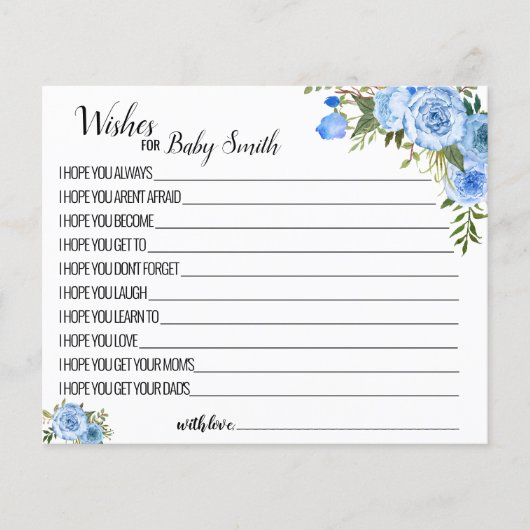 Vereist de nieuwe babyblauwe baby shower kaart (Voorkant)